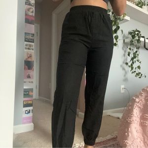 black linen jogger pants size xs